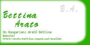 bettina arato business card