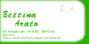 bettina arato business card